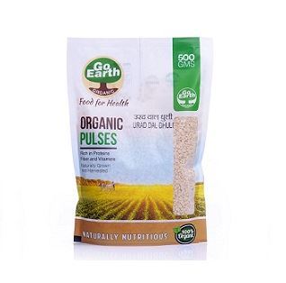 Go Earth Black Gram Split(Without Skin)/White Urid Dal Split (Certified ORGANIC)
