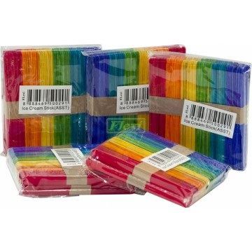 Flexi Brand Natural Wooden Ice Cream Stick In Assorted Colour (100 C)