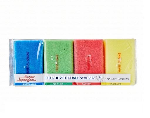 Leopard Big Combo Sponge Scourer (4 Pcs) (LN  IN2)