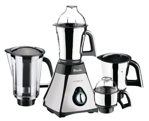 Preethi Steele 750 Watt 4 Jar Mixer Grinder with Super Extractor