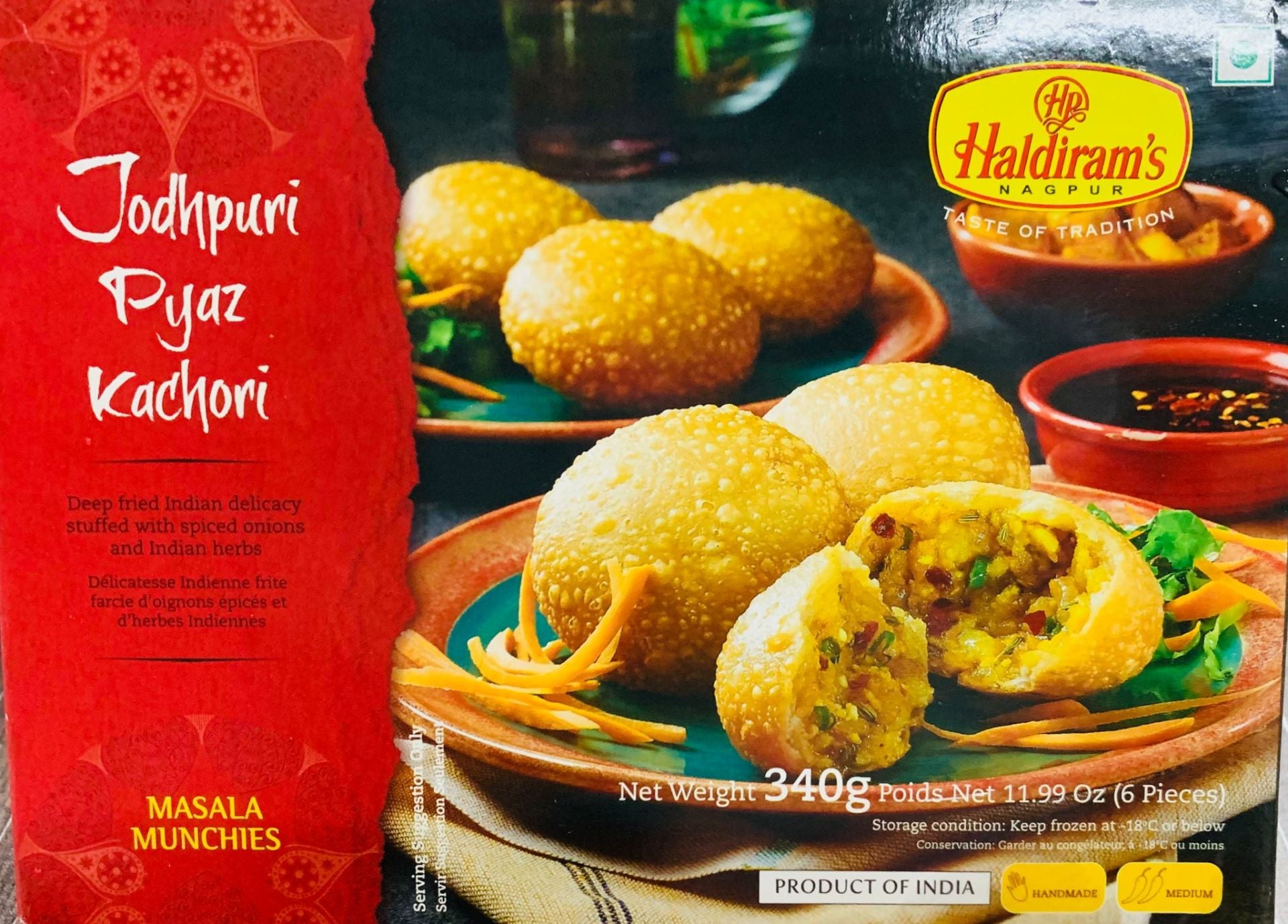 Haldiram's Masala Munchies Jodhpuri Pyaz (Stuffed with Herbs & Onion) Kachori (Chilled)