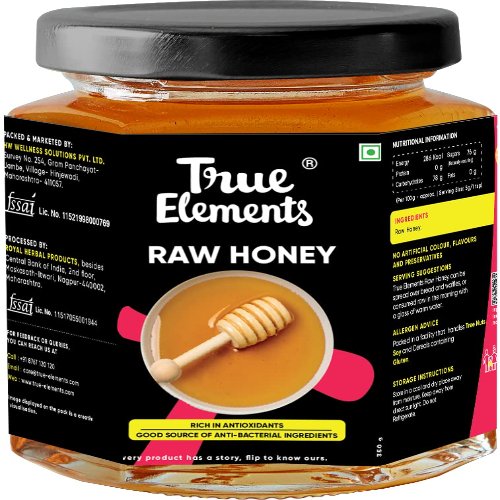 True Elements Raw Honey Unprocessed Pure Natural Honey
