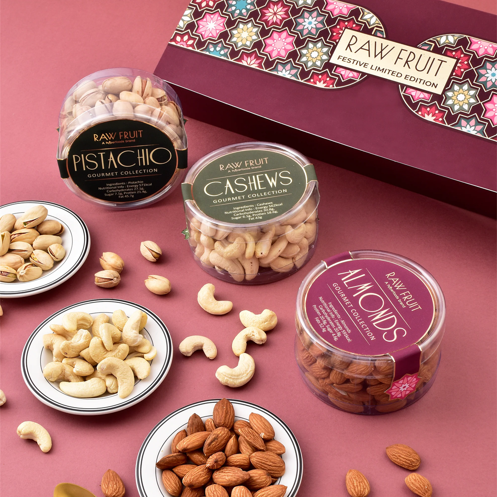 Raw Fruit Celebration Diwali Gift Pack : Cashews, Almonds, Pistachio