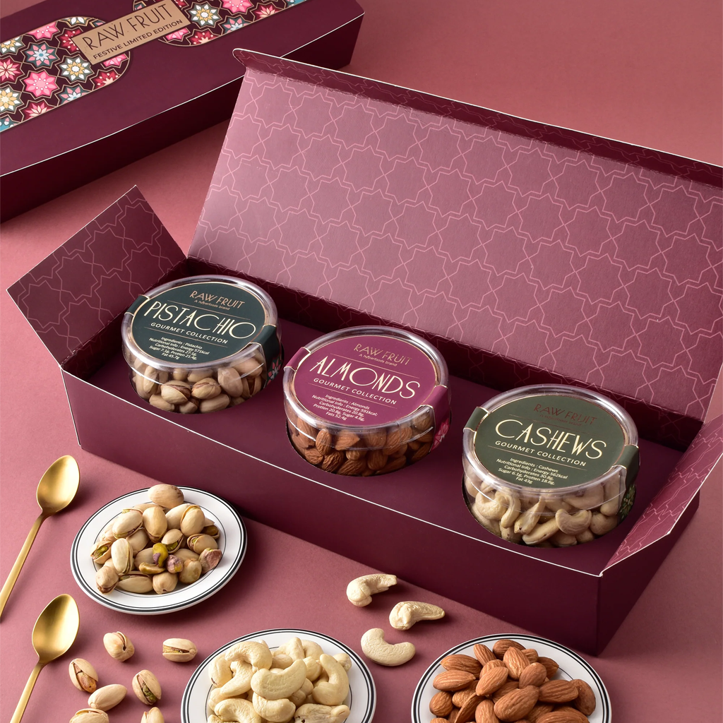 Raw Fruit Celebration Diwali Gift Pack : Cashews, Almonds, Pistachio