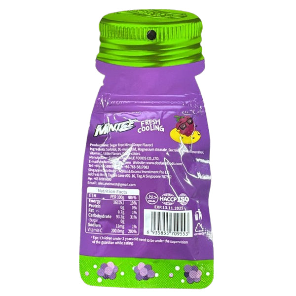 Minteez Label Mintee Sugar Free Mints Grape Flavour - 16 g