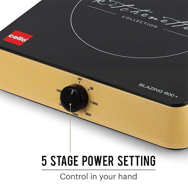 Cello Blazing 600 Induction stove 1600 Watts-Golden