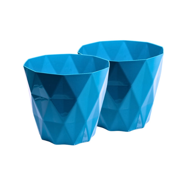 Plastic Colour Planter Round Shape - Set Of 2