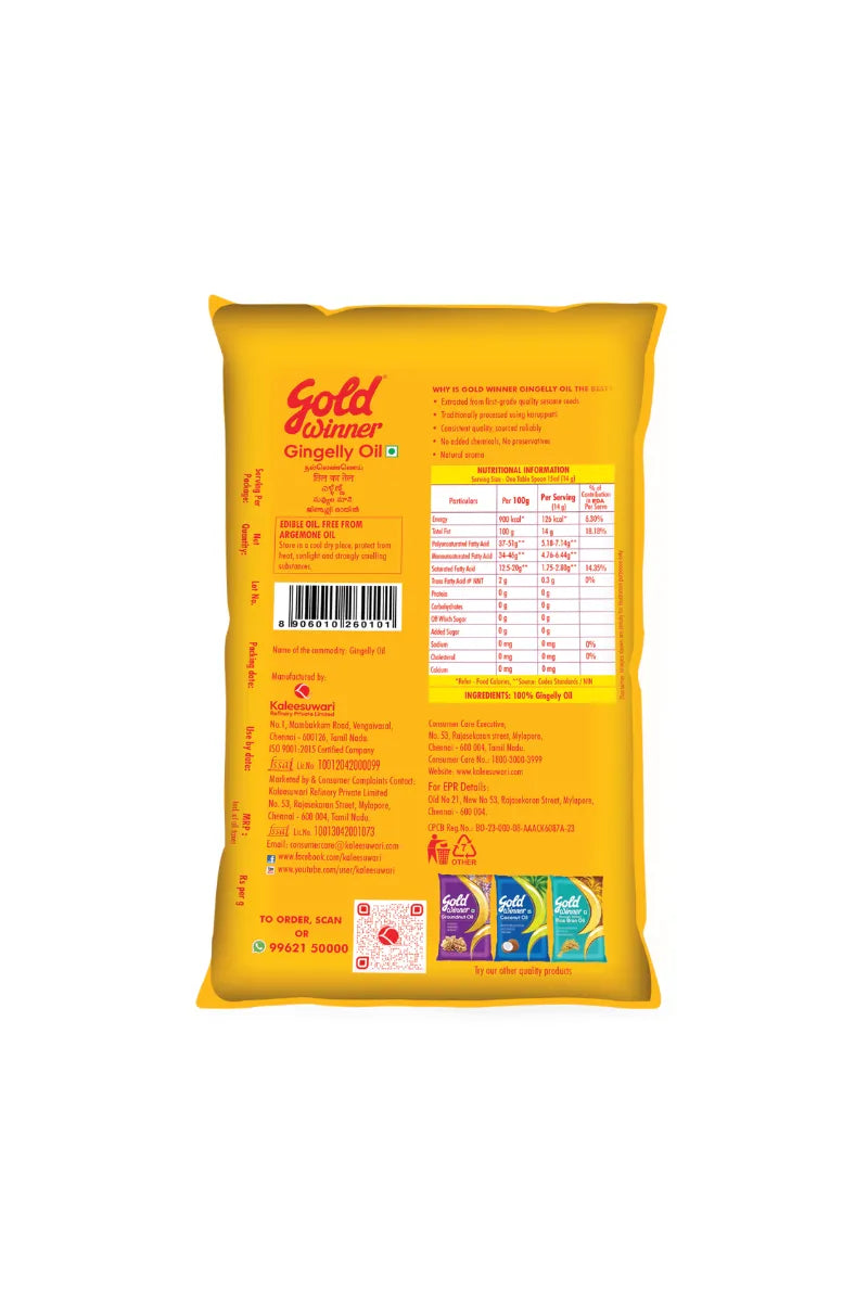 Gold Winner Gingelly Oil - 1 L