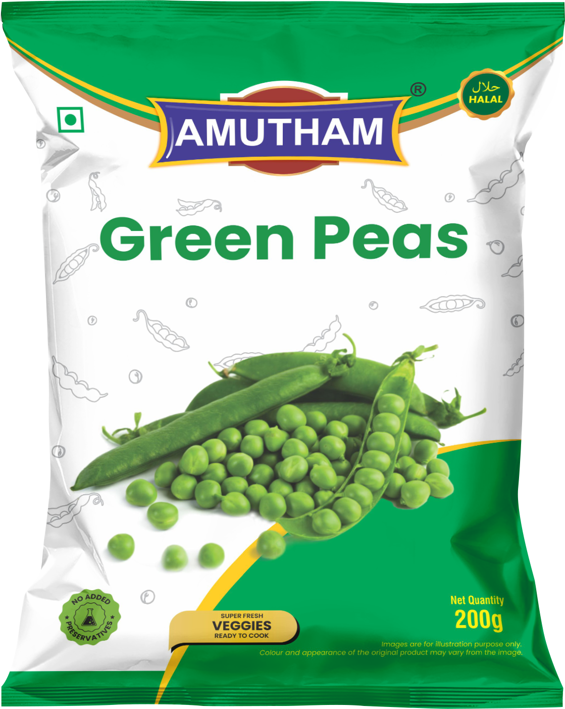 Amutham Frozen Green Peas  (Chilled) - 200 g