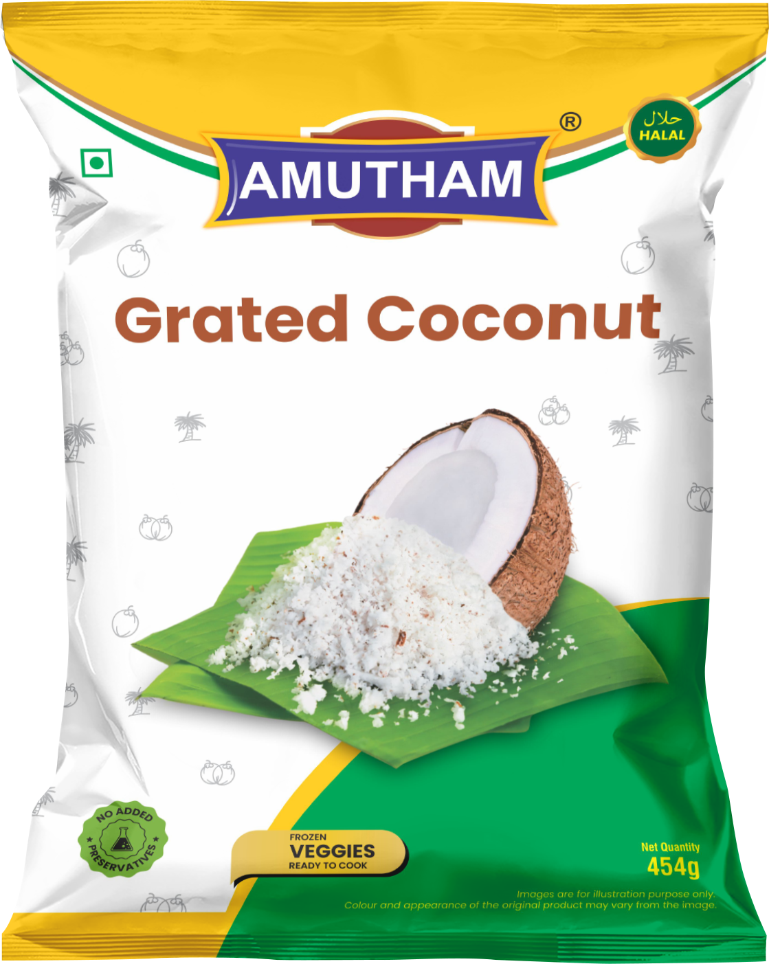 Amutham Frozen Grated coconut (Chilled) - 454 g