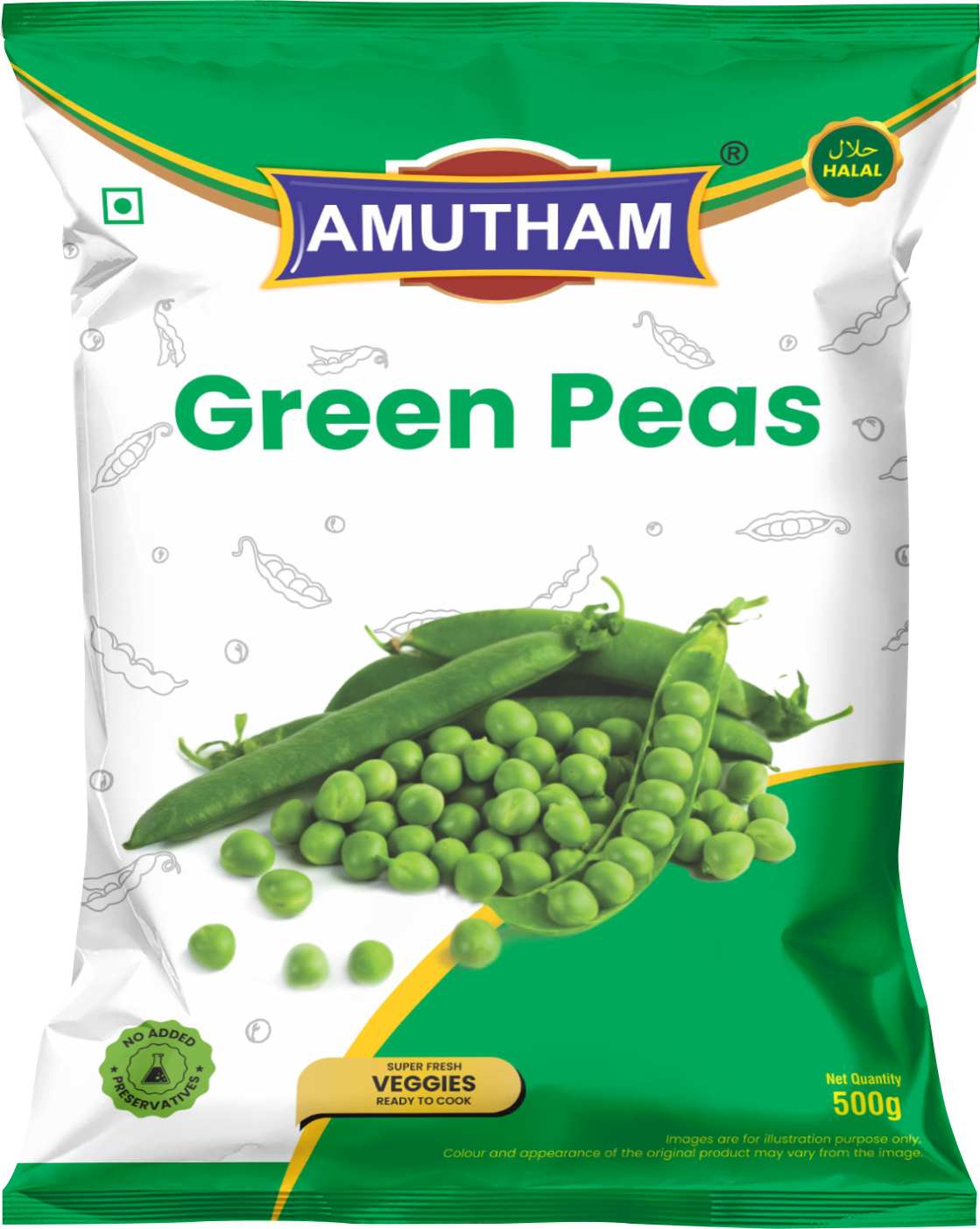 Amutham Frozen Green Peas  (Chilled) - 500 g