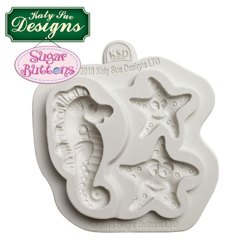 Katy Sue Starfish & Seahorse Silicone Mould Csb033  - 1 Pc