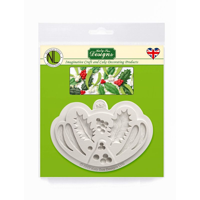 Katy Sue Holly & Mistletoe Silicone Mould Nlc003  - 1 Pc