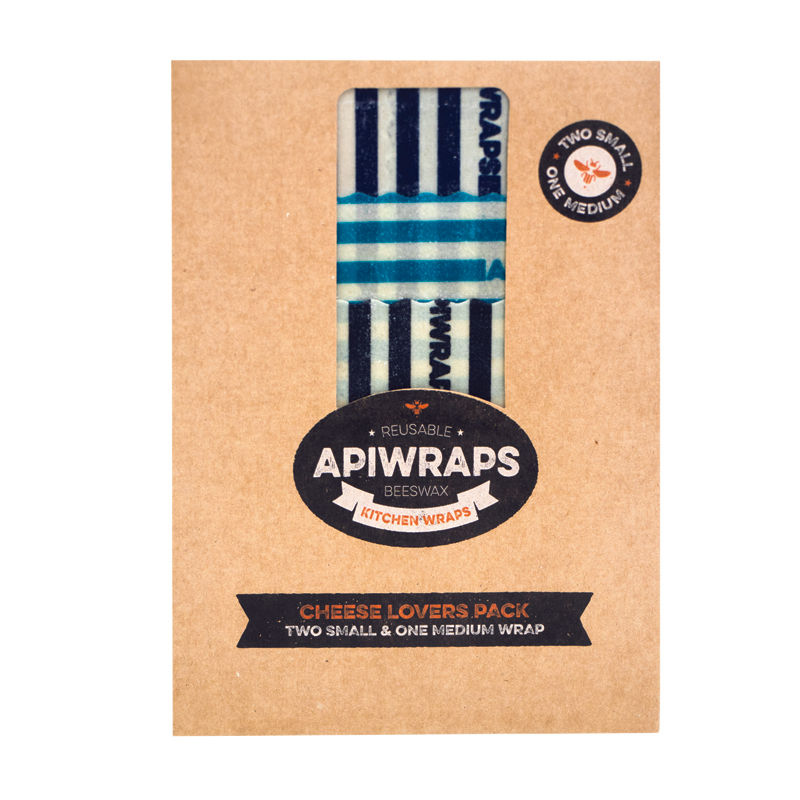Apiwraps Reusable Beeswax Cheese Lovers Pack Of 3Pc 1 Medium: 20Cmx25Cm And 2  - 1 Pc