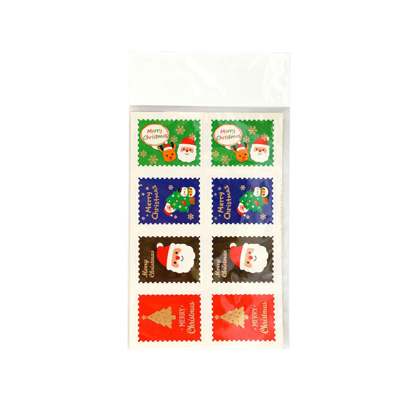 Others X'Mas Sticker Merry Xmas Rect B092  -  8Pc