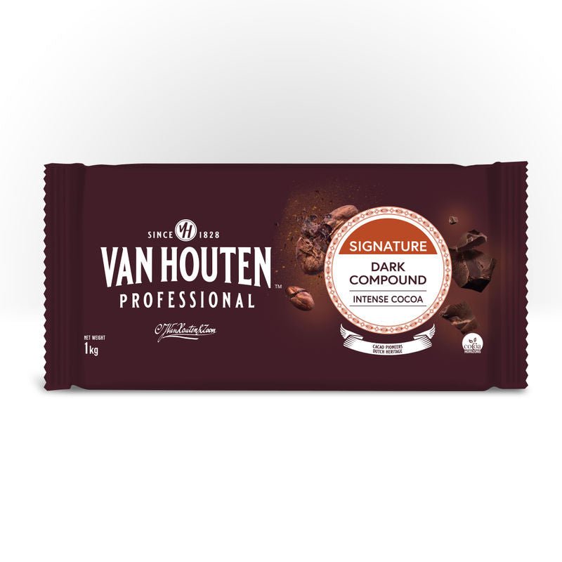 Van Houten Professional Choc Dark Compound Block Semi Sweet  -  1Kg