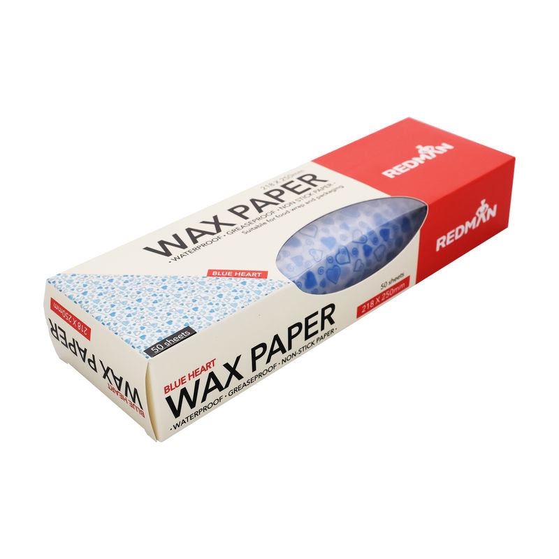 Redman Wax Paper Blue Heart 218X250Mm 50Pc  - 1 Pc