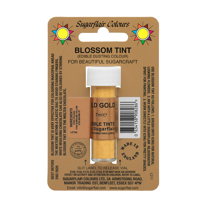 Sugarflair Tint Color Dusting Powder-Old Gold D151  -  7Ml