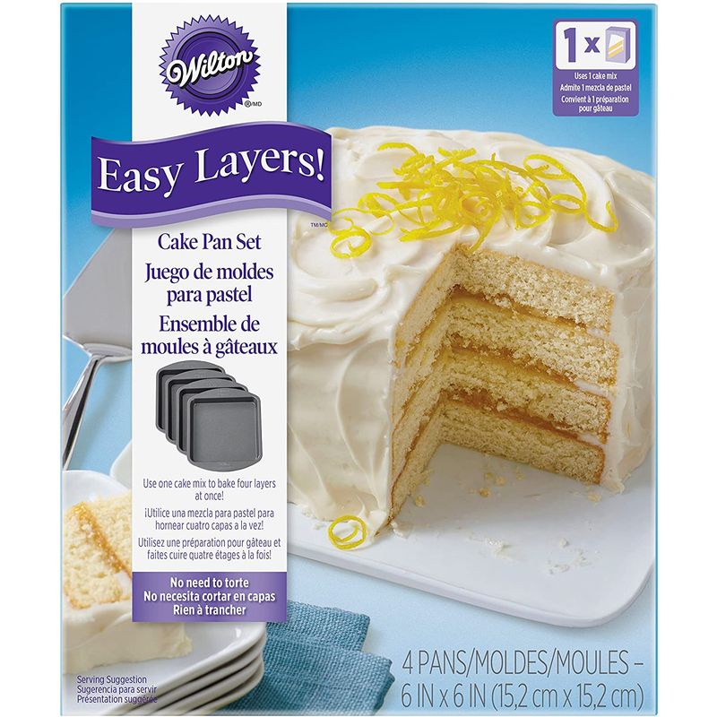 Wilton 6" Easy Layers Sq Pan 4Pc 2105-5748  - 1 Pc
