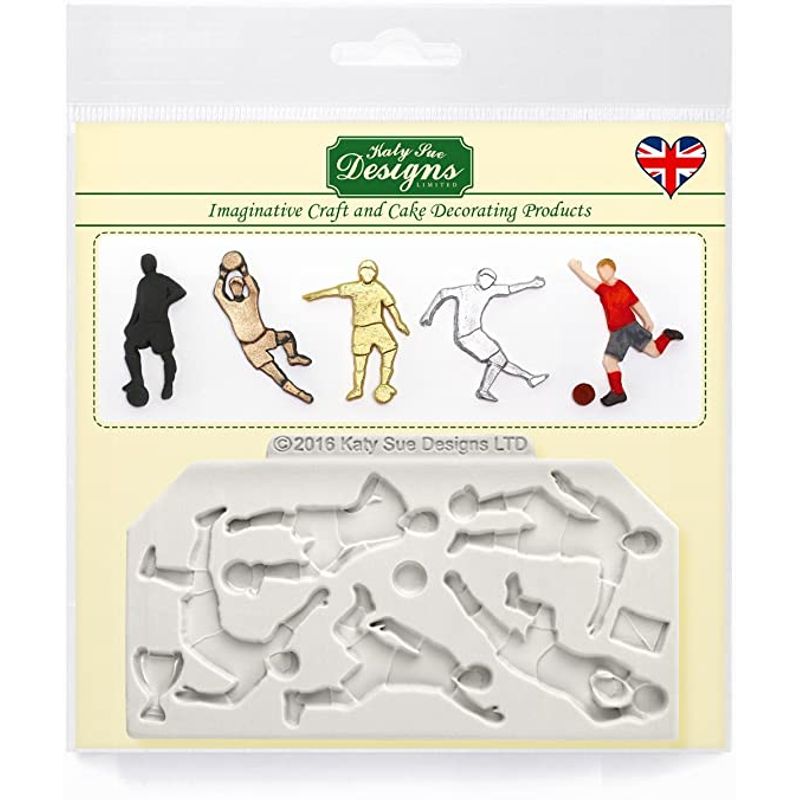Katy Sue Football Silhouettes Silicone Mould Ce0056  - 1 Pc