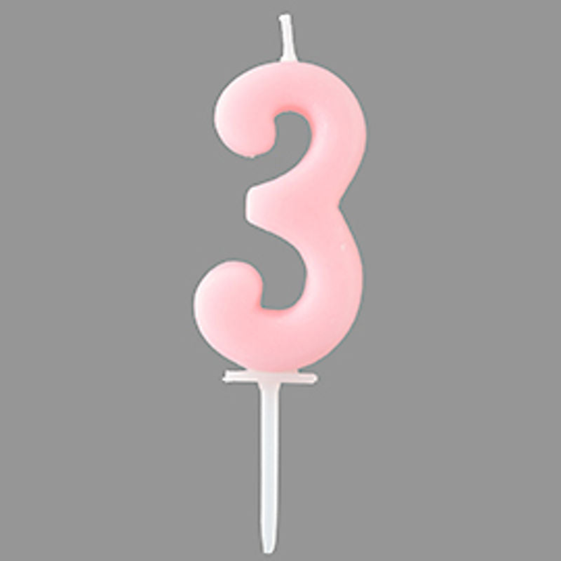 Tomiz Pastel Number Candle 3/Tomiz  - 1 Pc