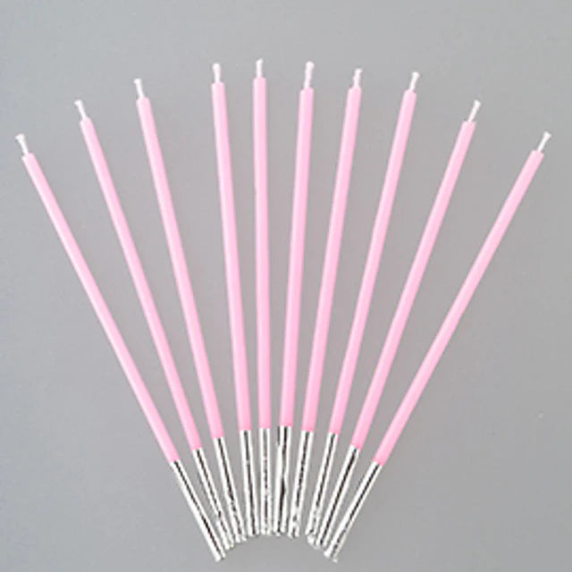 Tomiz Slim Candle (Light Pink)  - 10 Pc