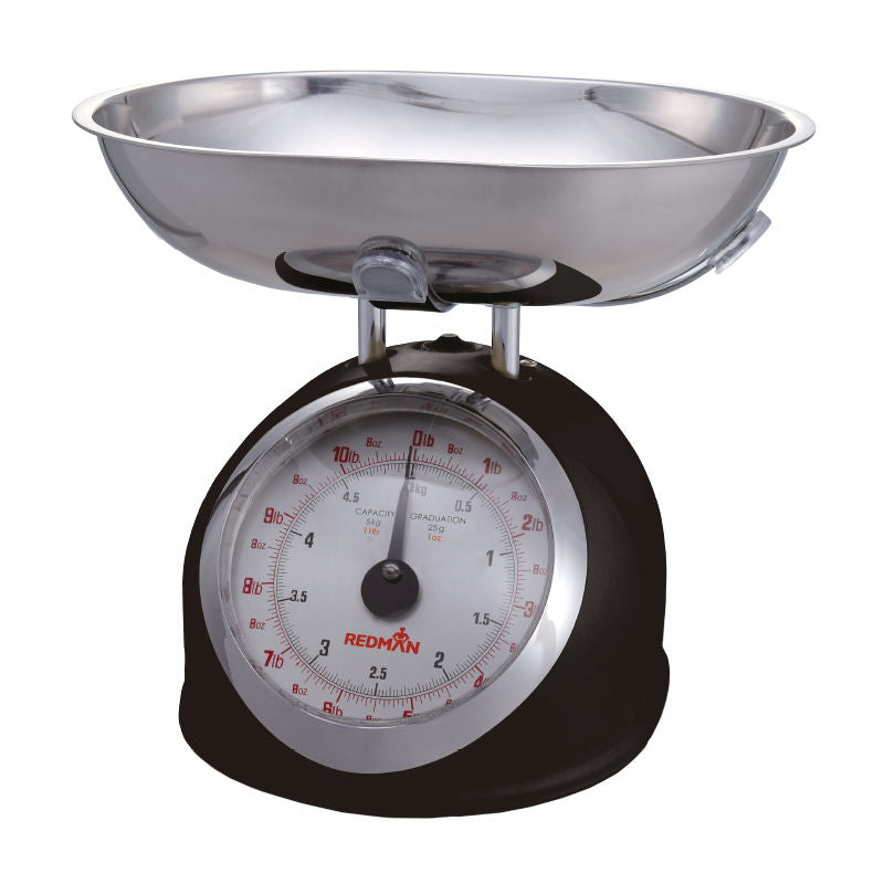 Redman Kitchen Scale W S/S Bowl Black 5Kg  - 1 Pc