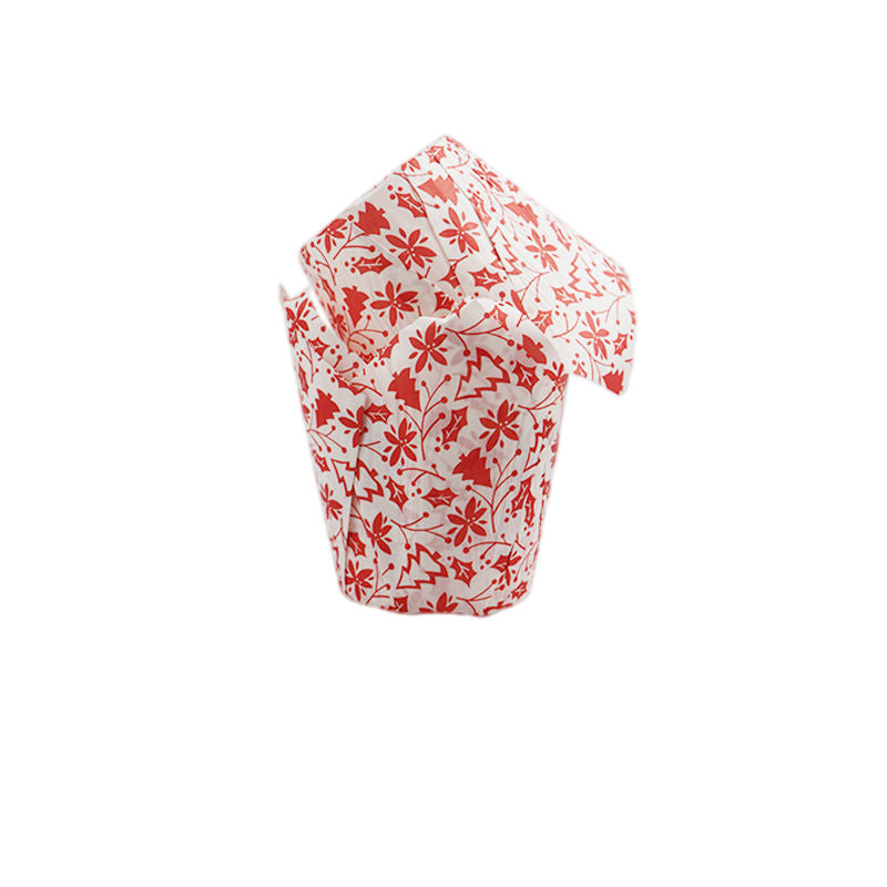 Redman Baking Cases Tulip 15X15Cm Xmas Tree Red 200Pc  - 1 Pc