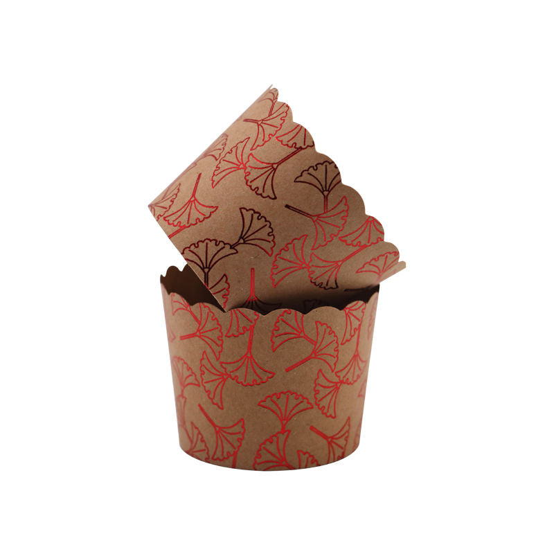 Redman Muffin Baking Case Kraft 48X50Mm Foil Red Fan 50Pc  - 1 Pc