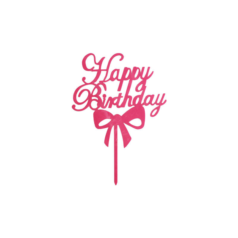 Redman Happy Birthday Arcylic Pick Pink Ribbon - 1 Pc