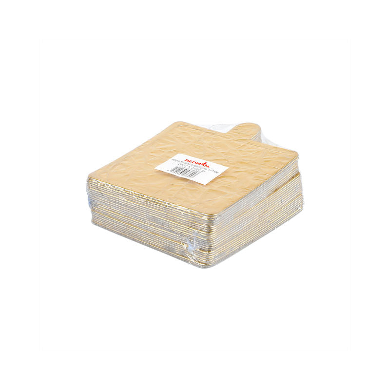 Redman Paper Plate Square Gold 7.5X7.5Cm  - 25Pc