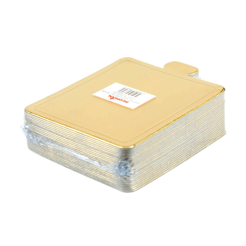 Redman Paper Plate Rect Gold 9X7.6Cm  - 25Pc