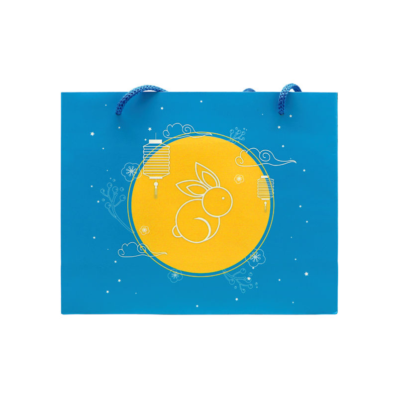Mooncake Paper Bag 2S Light Blue 197X125X71Mm  - 1 Pc