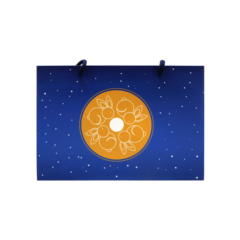 Mooncake Paper Bag 8S Dark Blue 247X145X54Mm  - 1 Pc
