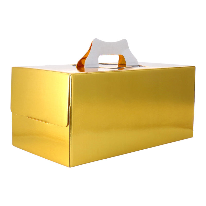 Redman Plain Gold Colour Log Cake Box 10X6X6" - 1 Pc