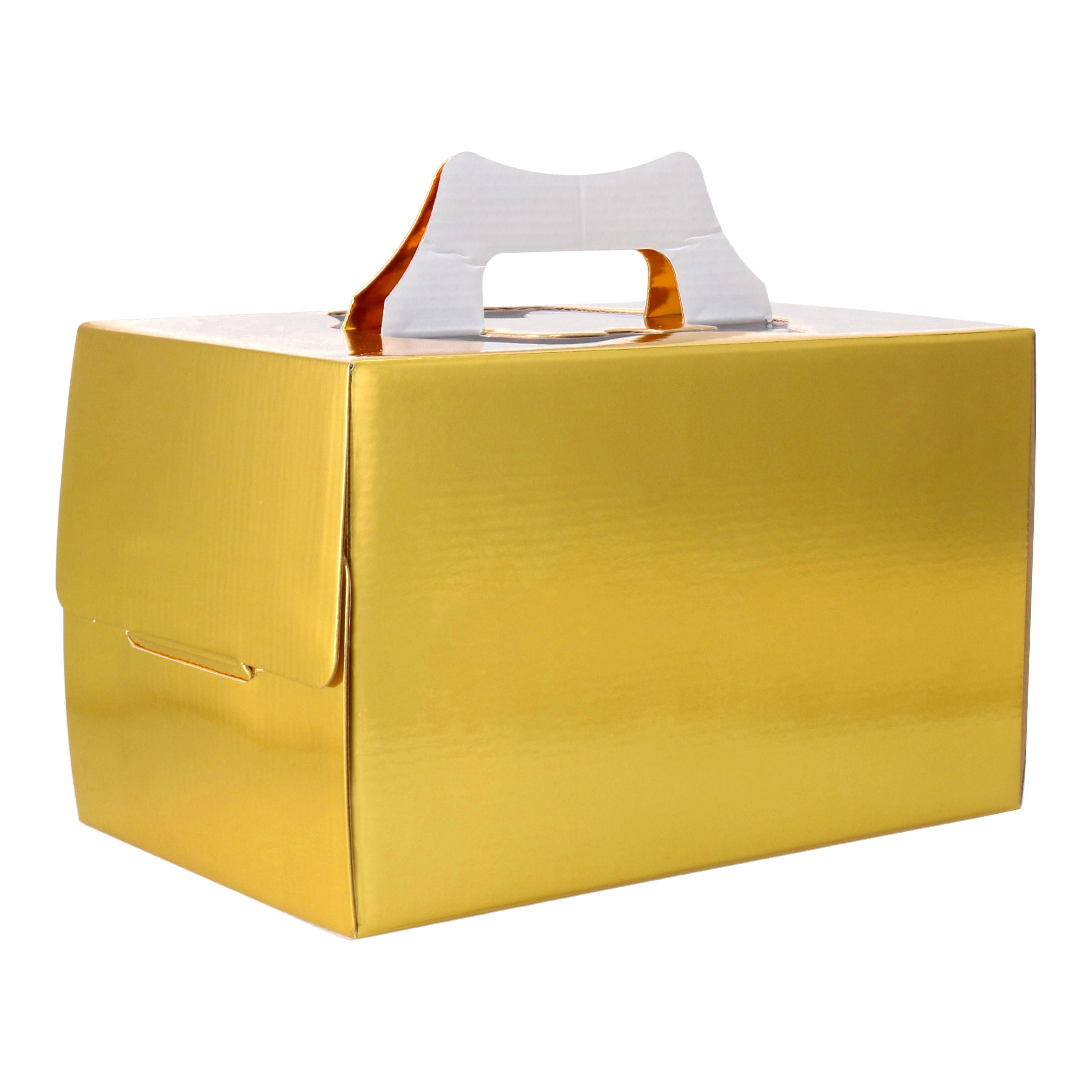 Redman Plain Gold Colour Log Cake Box 13.375X7X6" - 1 Pc