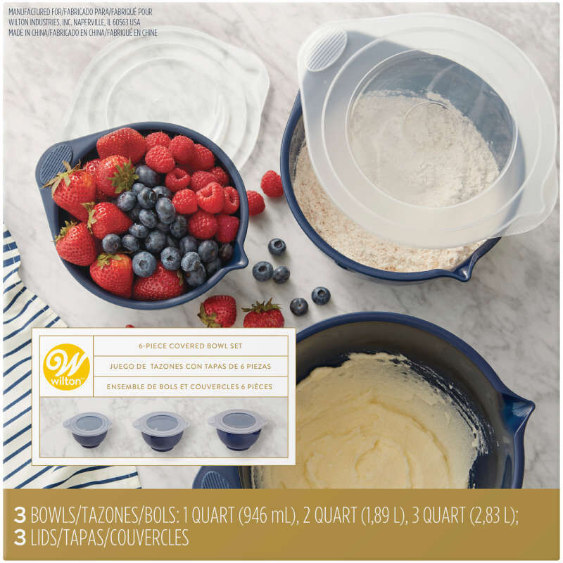 Wilton Navy Blue Covered Bowl Set 2103-0-0063 - 6 Pc