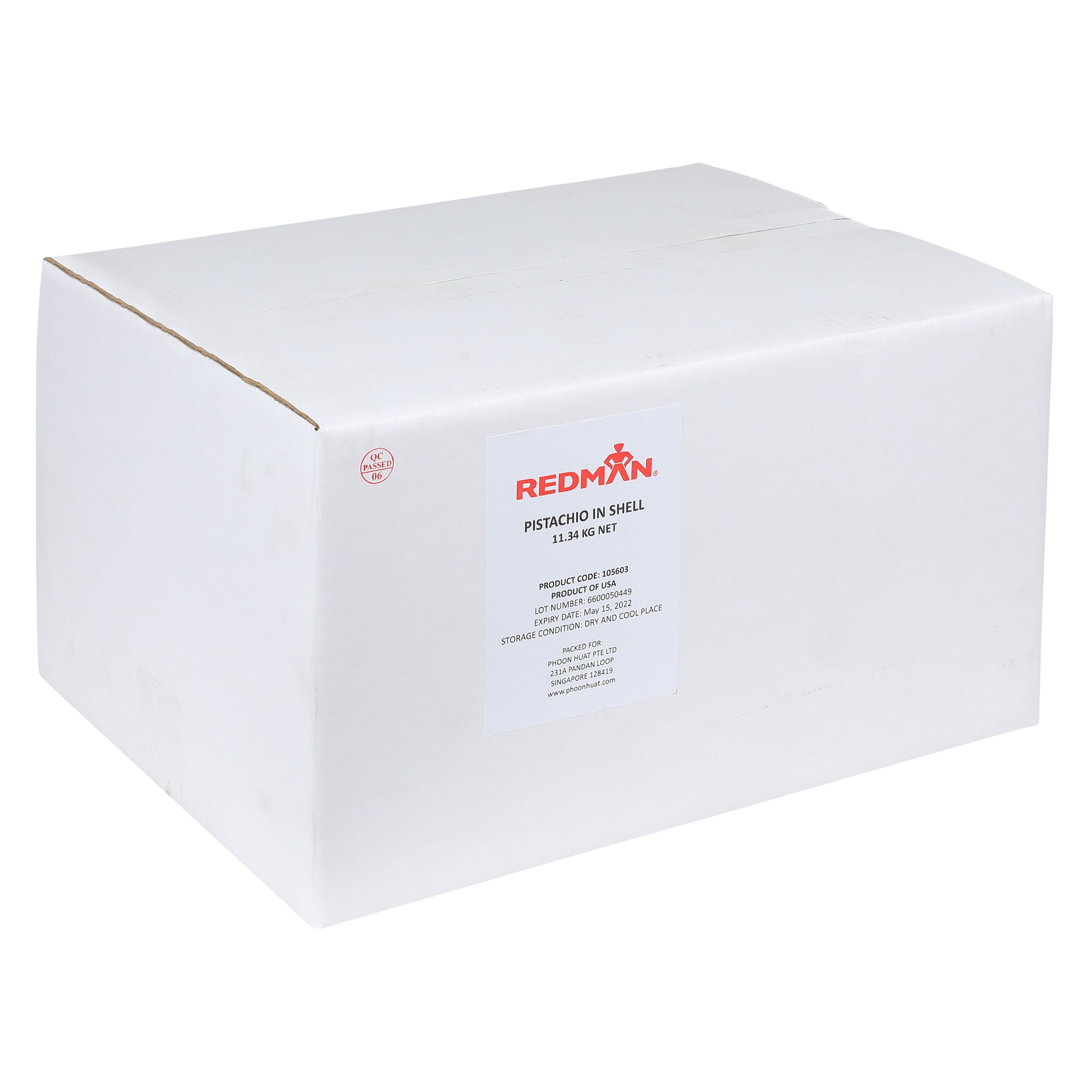 Redman Pistachio In Shell/Redman 25Lb - 1 Pc