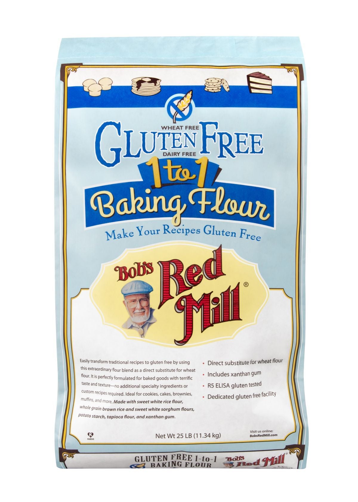 Bob's Red MilL Gf Flour 1-To-1 Baking 25Lb - 1 Pc