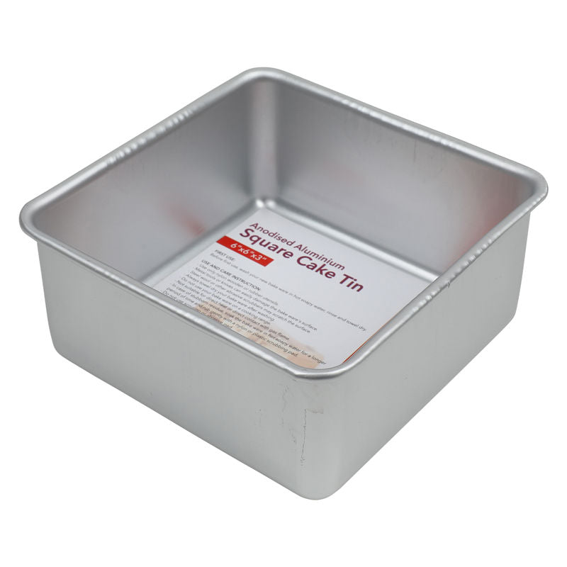 Redman Square Cake Tin Alum Anodized 6X6X3 - 1 Pc