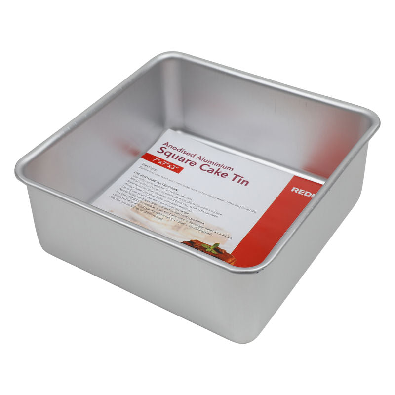 Redman Square Cake Tin Alum Anodized - 7X7X3
