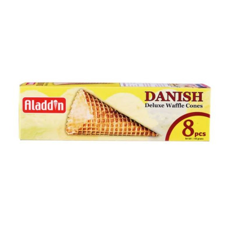 Aladdin Danish Deluxe Waffle Cone 8Pc 48Mmx137Mm - 1 Pc