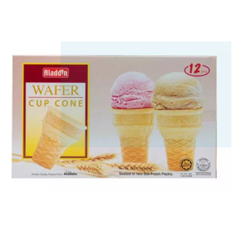 AladdinWafer Cup Cone 51Mmx74Mm - 12 Pc