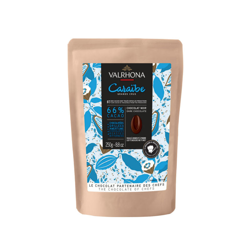 Valrhona Dark Choc Feve Caraibe 66% Valrhona  - 250 G