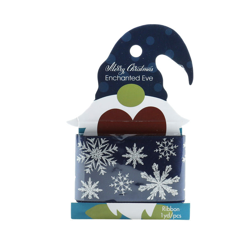 Redman Ribbon Navy Blue Snowflakes 1Yd  - 1 Pc