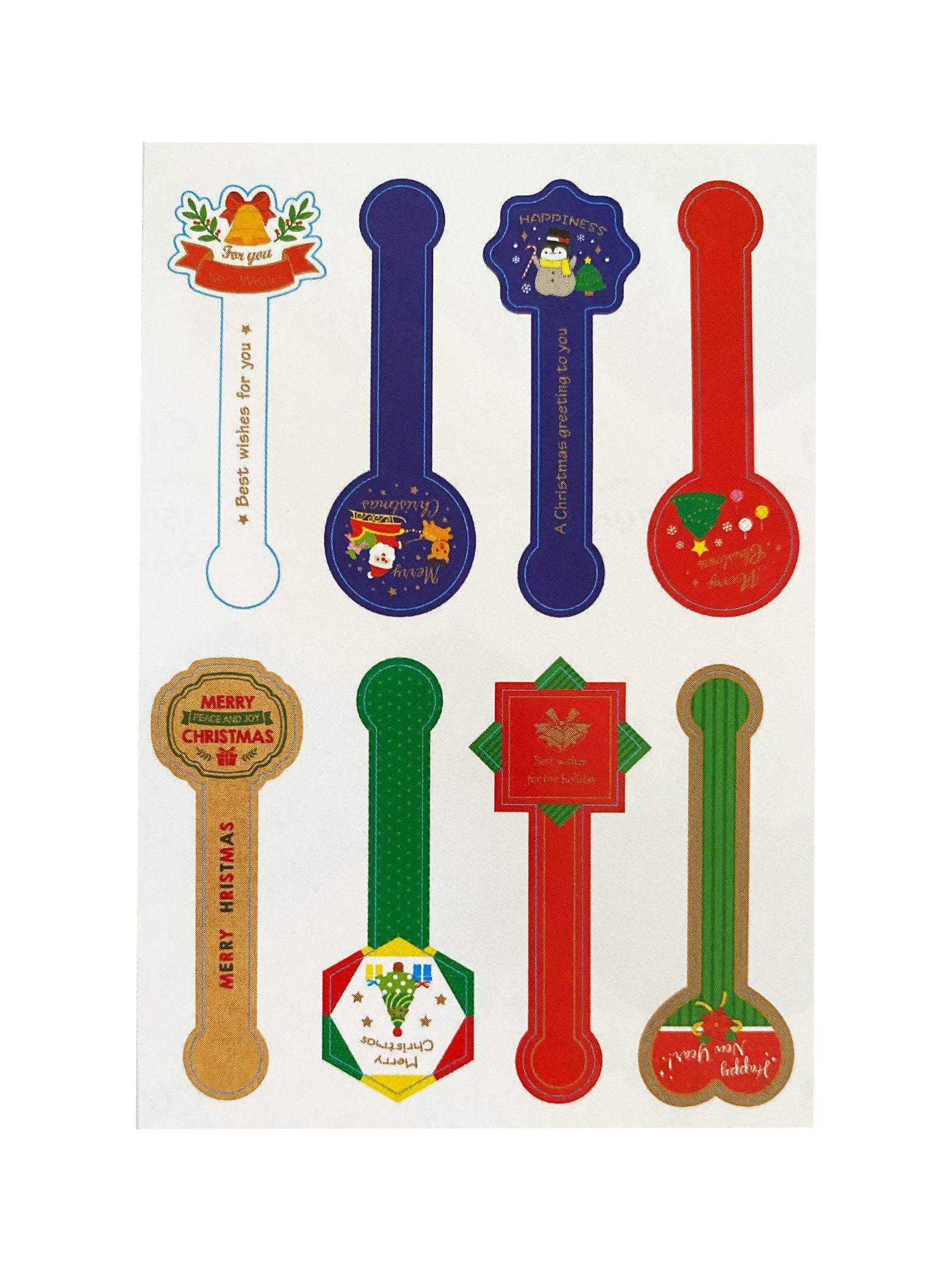 Others X'Mas Sticker Long B125-  8 Pc