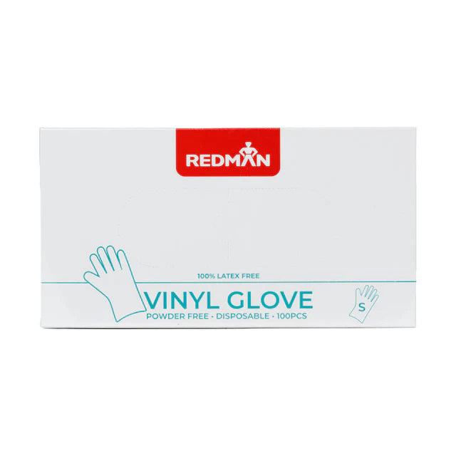 Redman Gloves Vinyl (Powder Free) S - 100 Pc