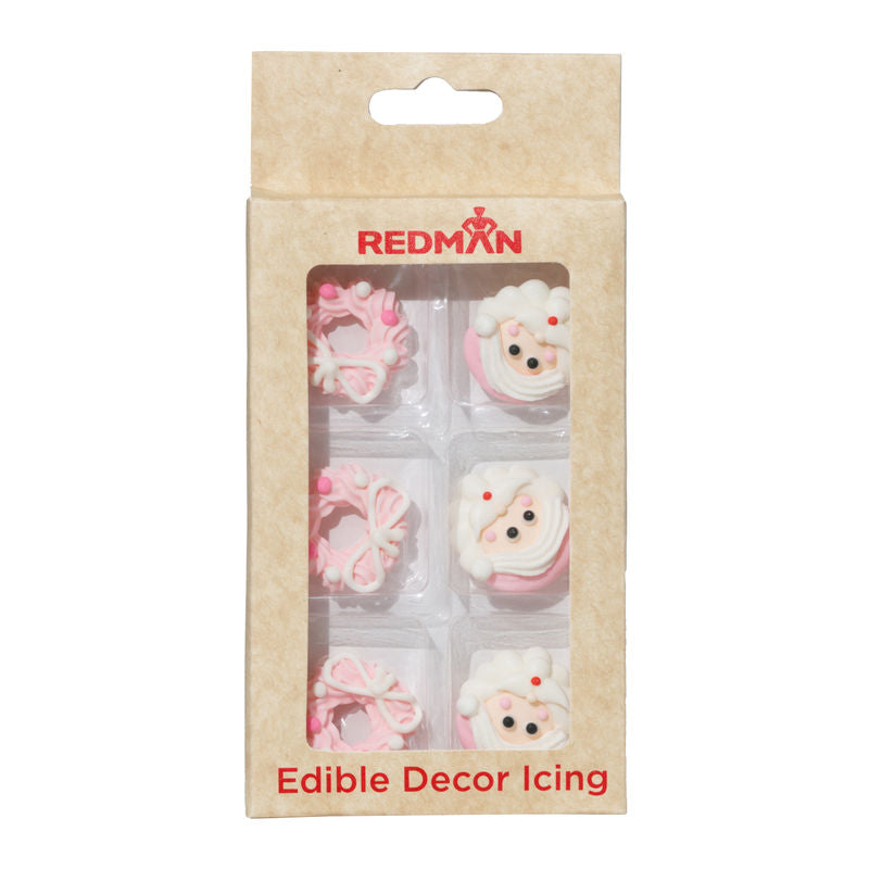 Redman Decor Icing Santa Wreath Pastel  - Pink