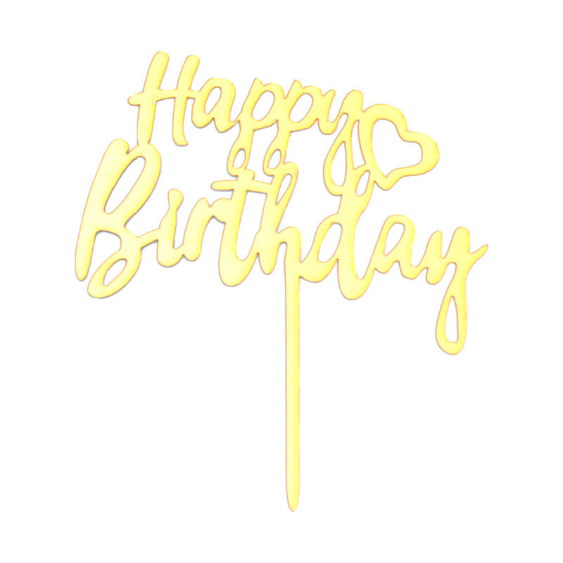 Redman Arcylic Pick Happy Birthday Love  -  Gold