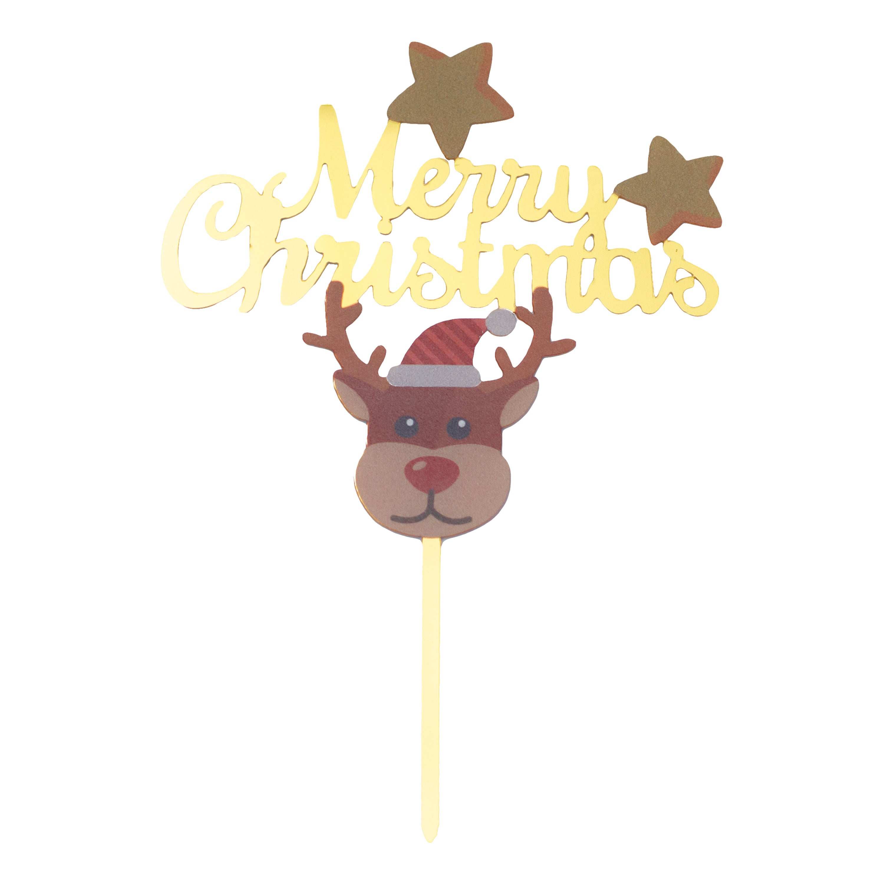 Redman Arcylic Pick Merry Xmas Reindeer - 1 Pc